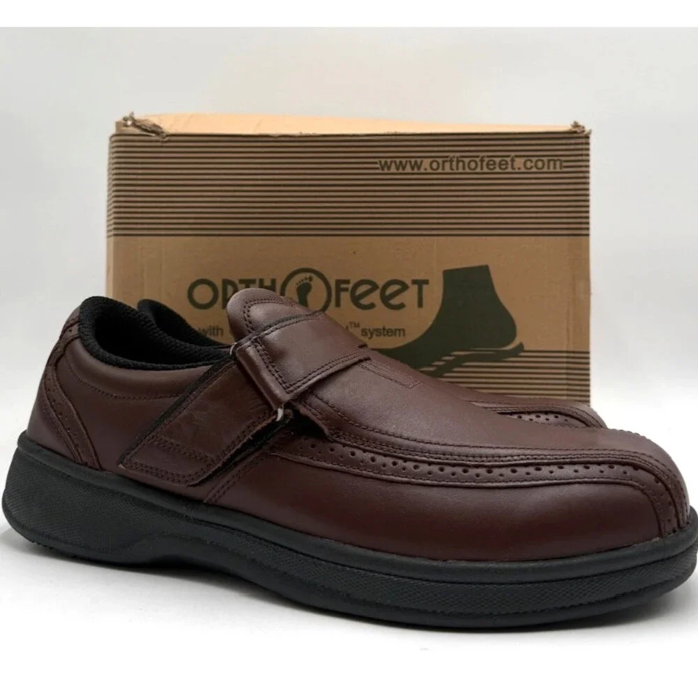 OrthoFeet LINCOLN CENTER Men's NEW Orthopedic Dress Shoe Brown US Size 12 M